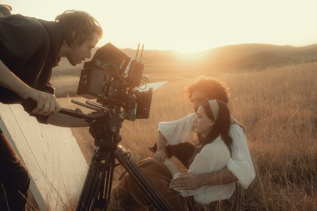 Andrew Beresnev filming couple in the sunset